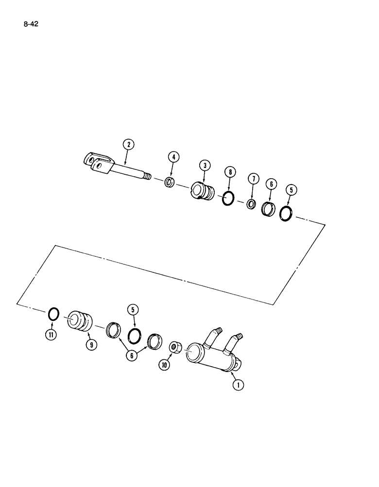 Схема запчастей Case IH 265 - (8-42) - MID HYDRAULIC LIFT CYLINDER (08) - HYDRAULICS