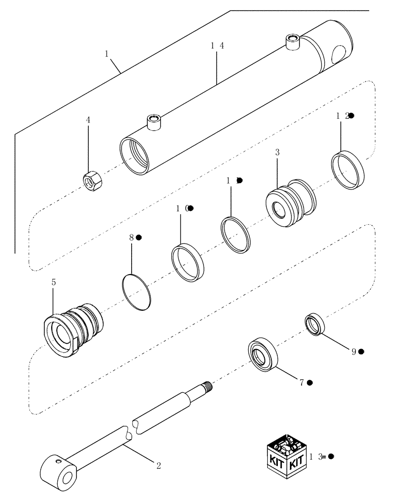 Схема запчастей Case IH LX110 - (004) - LIFT CYLINDER 