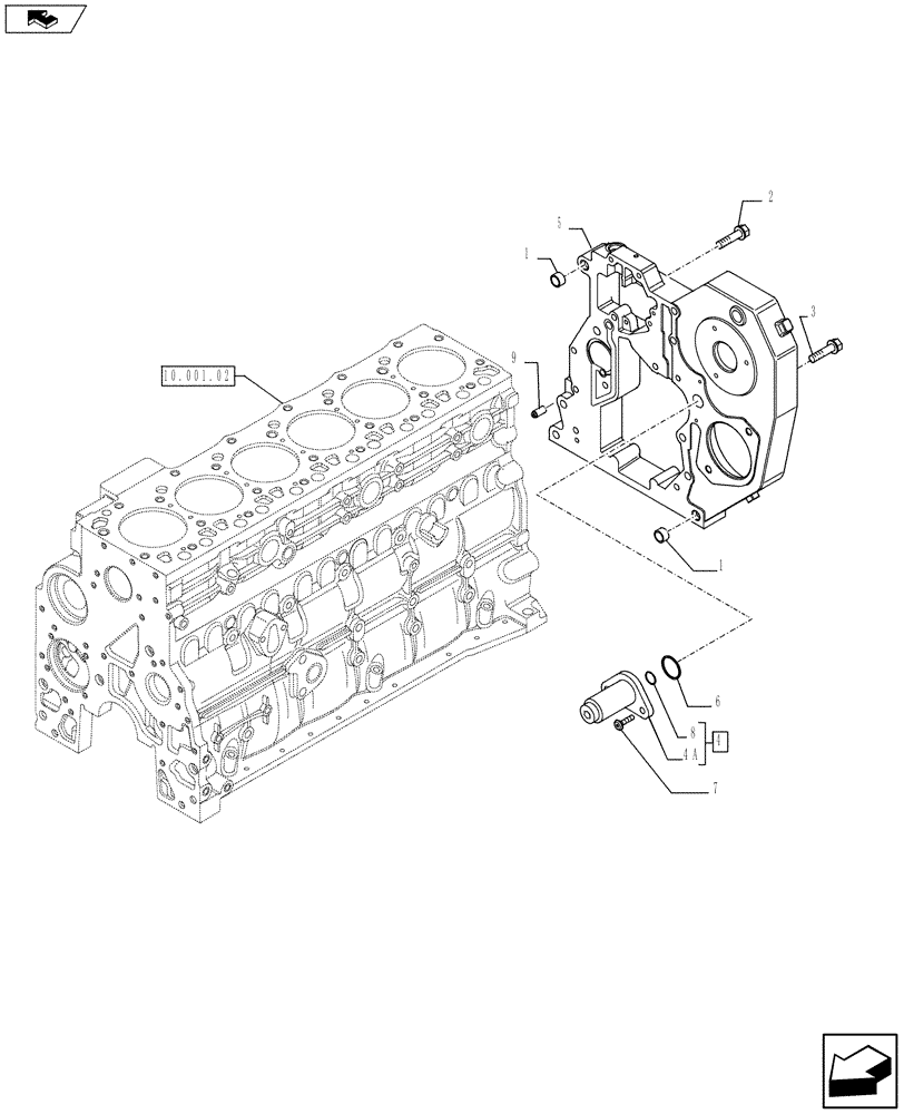 Схема запчастей Case IH F4GE9684D J604 - (10.106.03) - CRANKCASE COVERS (10) - ENGINE