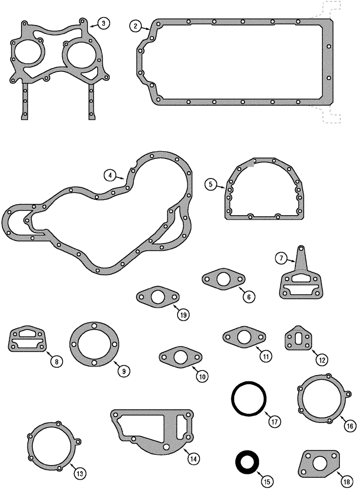 Схема запчастей Case IH CX100 - (02-51) - CYLINDER BLOCK GASKET KIT (02) - ENGINE