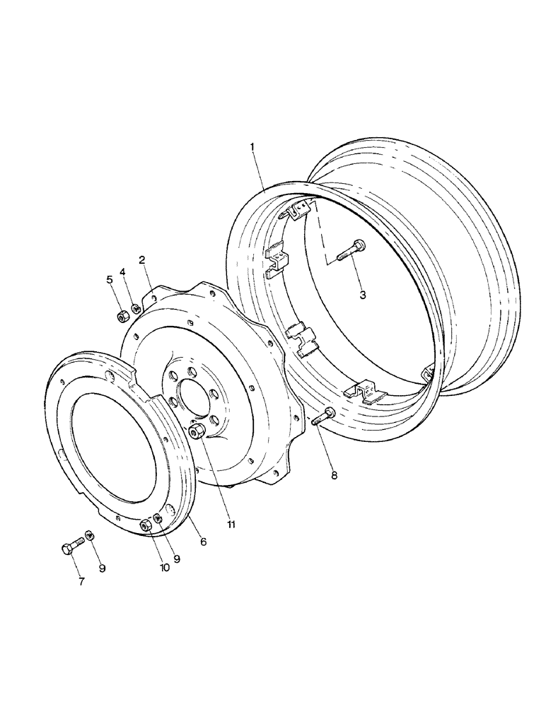 Схема запчастей Case IH 1690 - (T01-1) - REAR WHEELS AND BALLAST WEIGHTS (11) - WHEELS & WEIGHTS