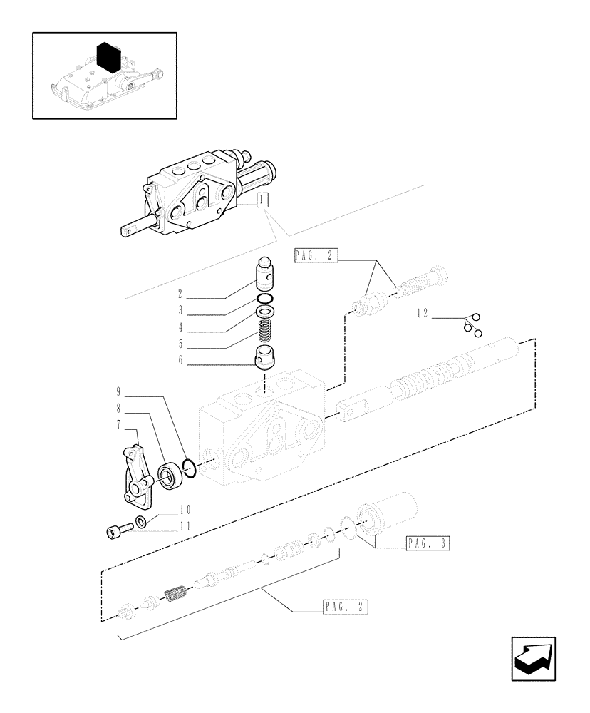 Схема запчастей Case IH JX1095C - (1.82.7/02B[01]) - SIMPLE DOUBLE EFFECT DISTRIBUTOR WITH FLOAT AND AUTOMATIC CUTOUT FOR MID-MOUNT - BREAKDOWN - D5484 (07) - HYDRAULIC SYSTEM