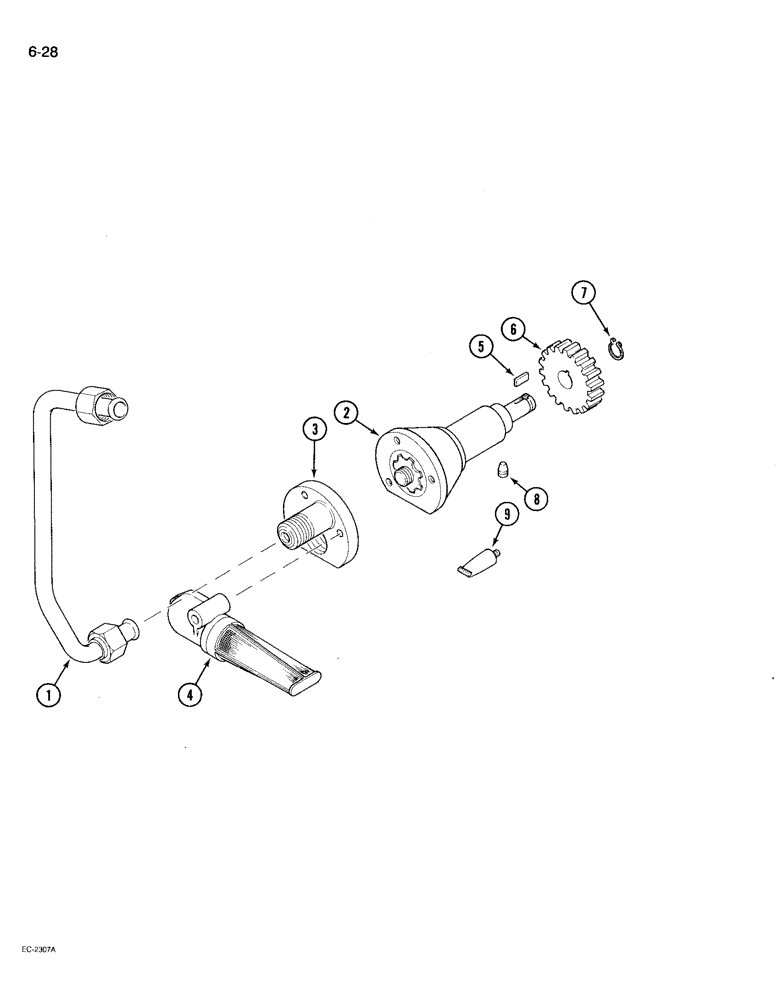 Схема запчастей Case IH 495 - (6-028) - REAR FRAME, TRANSFER OIL PUMP (06) - POWER TRAIN