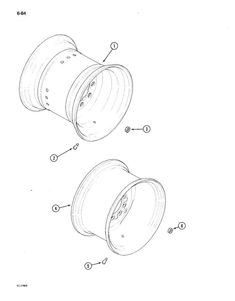 Схема запчастей Case IH 495 - (6-084) - REAR WHEELS, INTEGRAL DISC TYPE (06) - POWER TRAIN