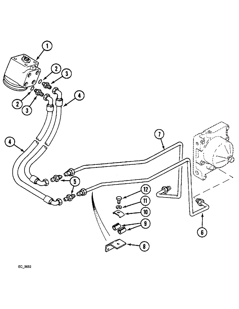 Схема запчастей Case IH 4240 - (5-16) - POWER STEERING TUBES, REAR, TWO WHEEL DRIVE TRACTORS WITH CAB, WITHOUT TWO SPEED POWER SHIFT (05) - STEERING