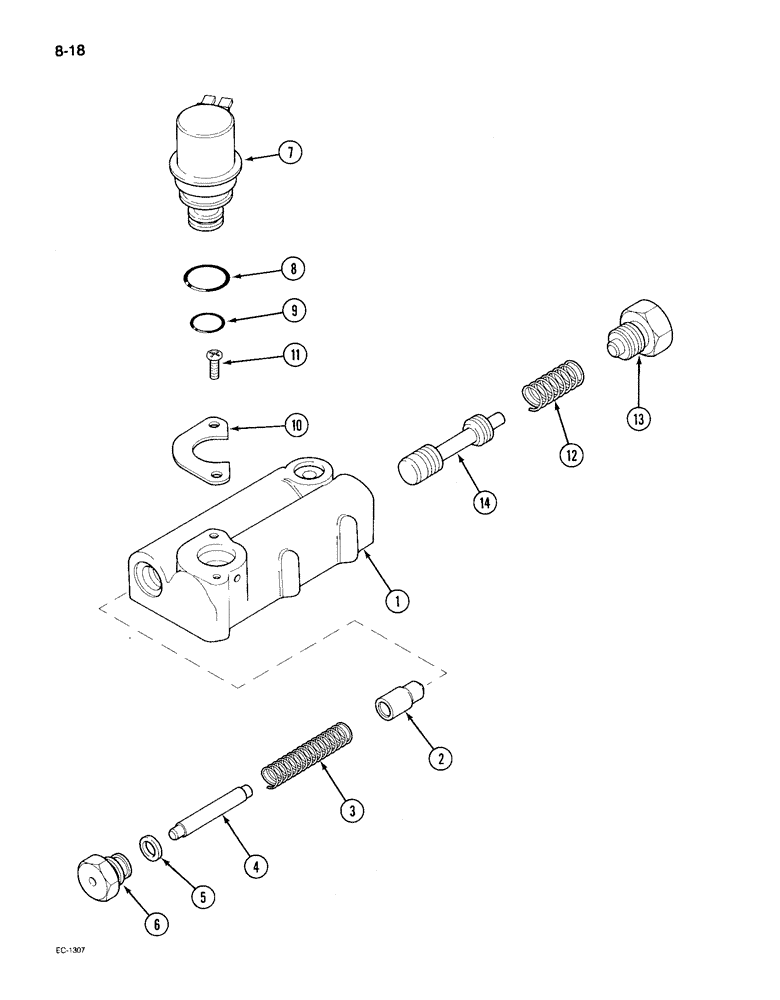 Схема запчастей Case IH 495 - (8-018) - REGULATOR VALVE ASSEMBLY, TWO SPEED POWER SHIFT (08) - HYDRAULICS