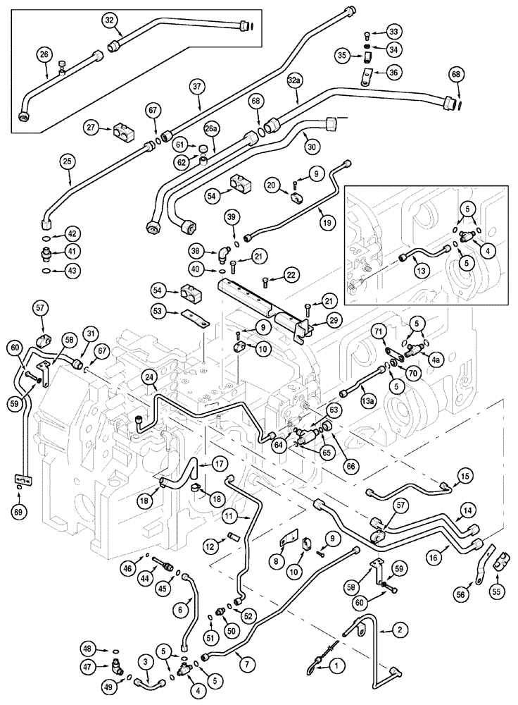 Схема запчастей Case IH MX110 - (08-10) - EXTERNAL LUBRICATION CIRCUIT AND DIPSTICK (08) - HYDRAULICS