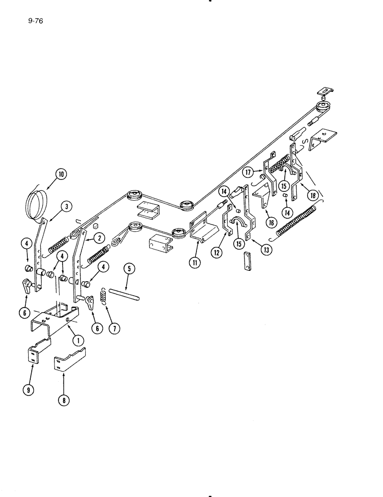 Схема запчастей Case IH 595 - (9-76) - APRON AND BEATER CONTROLS (09) - CHASSIS/ATTACHMENTS