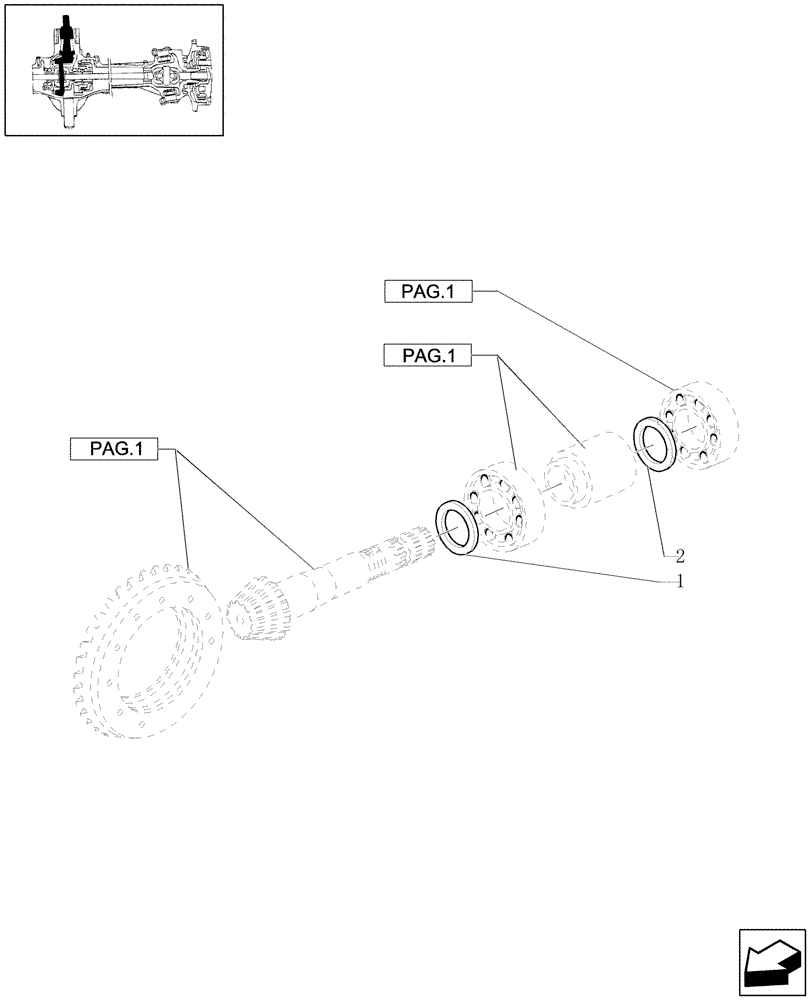 Схема запчастей Case IH JX1080U - (1.40. 8/05[02]) - (VAR.415) FRONT AXLE CL. 2/BRAKE, FRONT MUDGARD HYDR. DIFF. LOCK. HYDR. TRANSM. - ADJUSTING SHIMS (04) - FRONT AXLE & STEERING