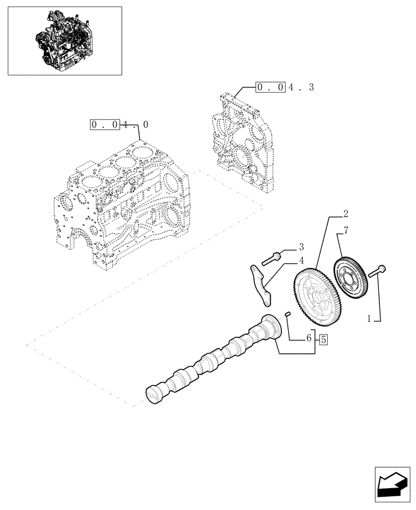 Схема запчастей Case IH JX1090U - (0.12.0) - CAMSHAFT - TIMING CONTROL (01) - ENGINE