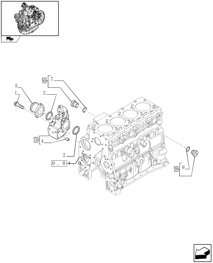 Схема запчастей Case IH F4GE9484A J600 - (0.32.3) - PIPING - ENGINE COOLING SYSTEM (2852921-2852149) 