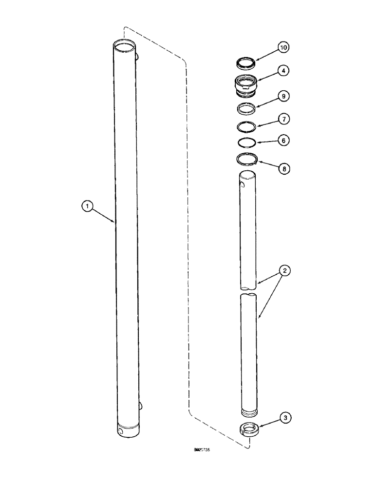 Схема запчастей Case IH 1800 - (8-64) - BASKET LIFT SLAVE CYLINDER (07) - HYDRAULICS