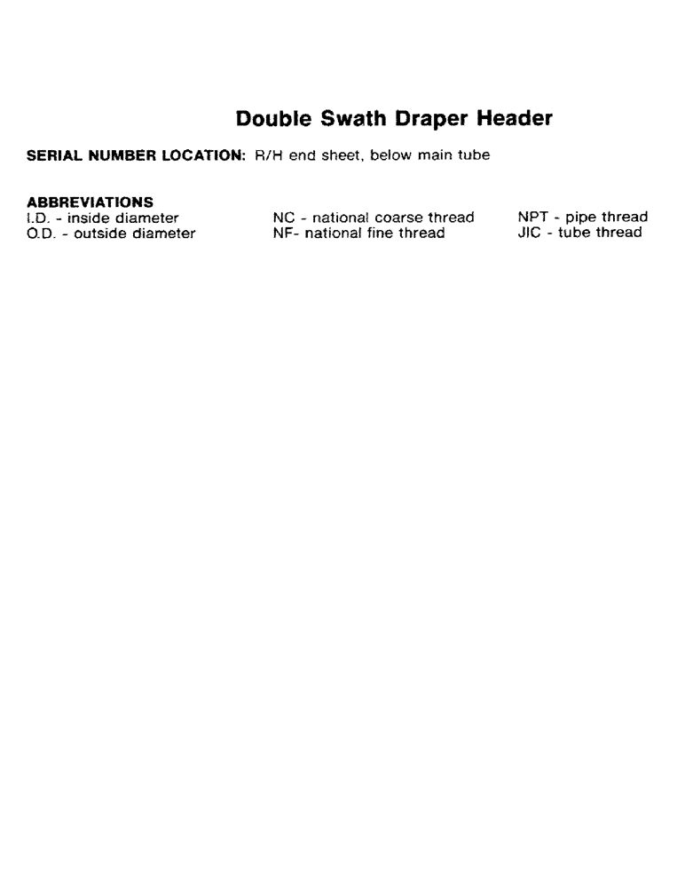 Схема запчастей Case IH 6000 - (1-02) - DOUBLE SWATH DRAPER HEADER (00) - PICTORIAL INDEX