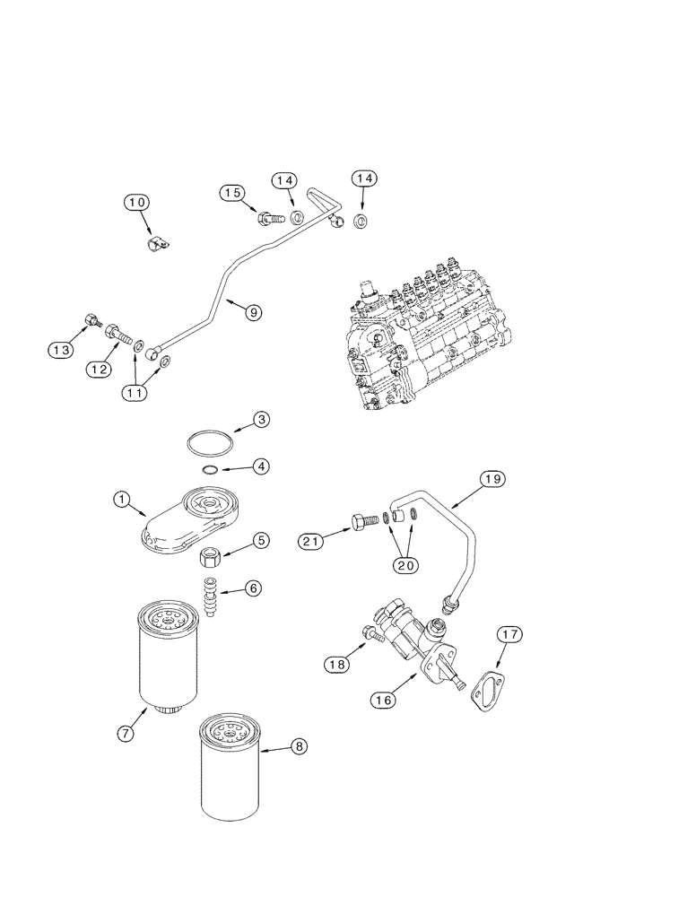 Схема запчастей Case IH MX180 - (03-05) - FUEL FILTER PUMP, TRANSFER, MX180, 6T-830 EMISSIONS CERTIFIED ENGINE (03) - FUEL SYSTEM