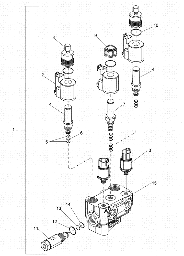 Схема запчастей Case IH MX245 - (05-11) - VALVE ASSY - SUSPENDED MFD AXLE, ASN Z7RZ05000 (05) - STEERING