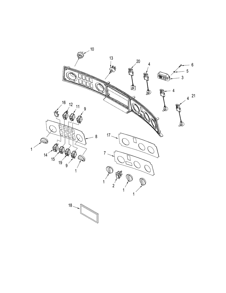 Схема запчастей Case IH STX500 - (04-16) - CONTROL PANEL - COMPONENTS, BSN JEE0106701 (04) - ELECTRICAL SYSTEMS