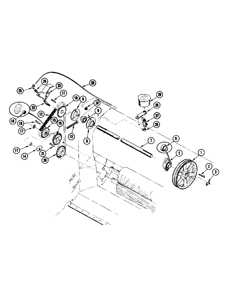 Схема запчастей Case IH 675 - (30) - HEADER JACKSHAFT AND CONDITIONER DRIVE 