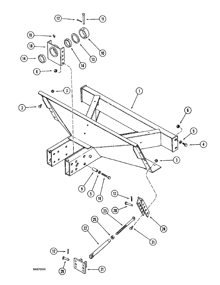 Схема запчастей Case IH 1666 - (5-42) - STEERING AXLE SUPPORT, POWER GUIDE AXLE (04) - STEERING