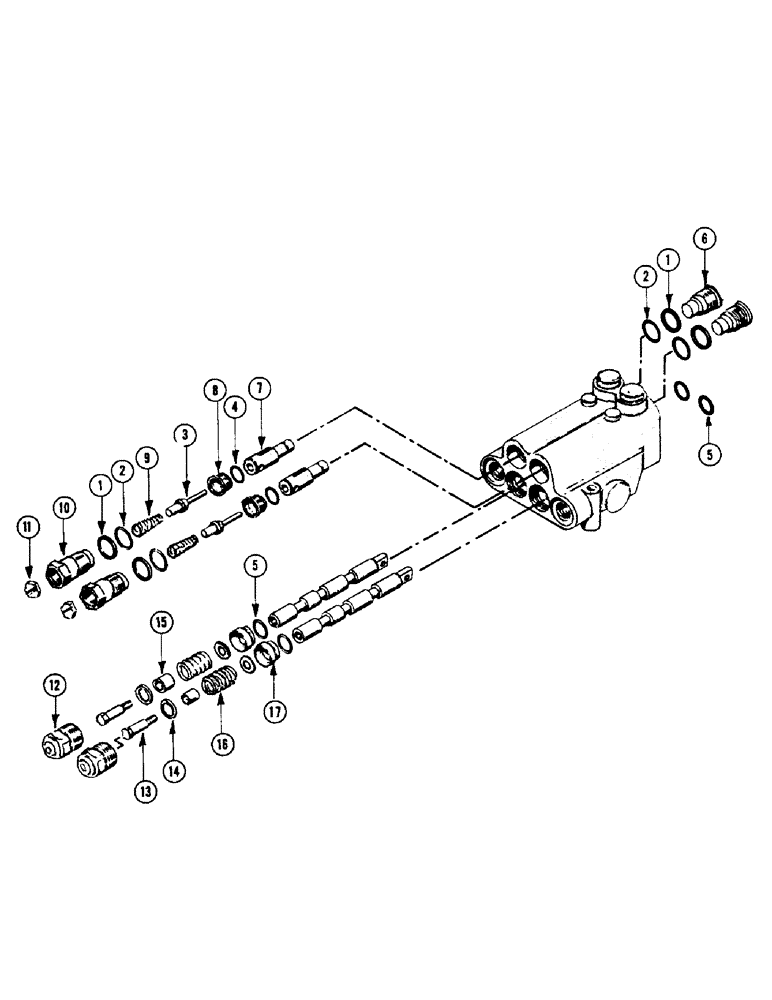 Схема запчастей Case IH 855 - (24) - F49438 CONTROL VALVE, NUMBER 8331750 AND AFTER 