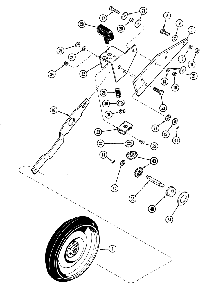 Схема запчастей Case IH 5400 - (9-064) - DEPTH PRESS WHEEL, CONVENTIONAL (09) - CHASSIS