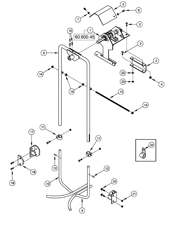 Схема запчастей Case IH 625 - (60.600.44) - ROW GUIDANCE SYSTEM - PROBE BOX ASSEMBLY (OPTIONAL) (60) - PRODUCT FEEDING