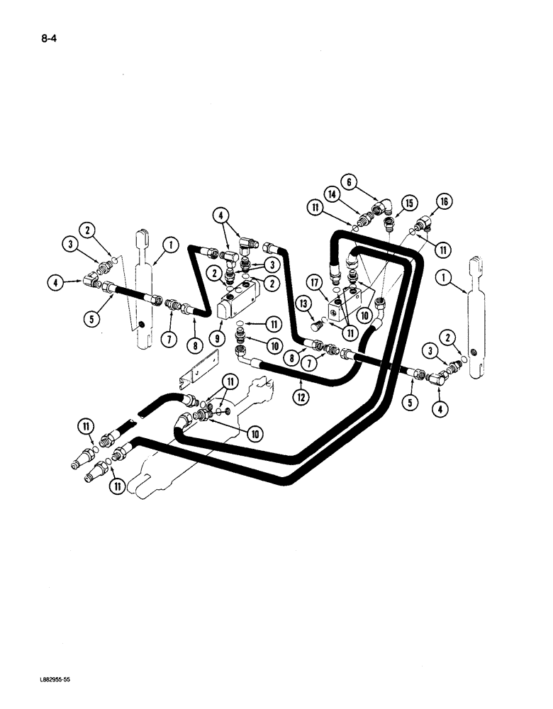 Схема запчастей Case IH 6200 - (8-04) - MARKER HYDRAULICS, AUTOMATIC SEQUENCING (08) - HYDRAULICS