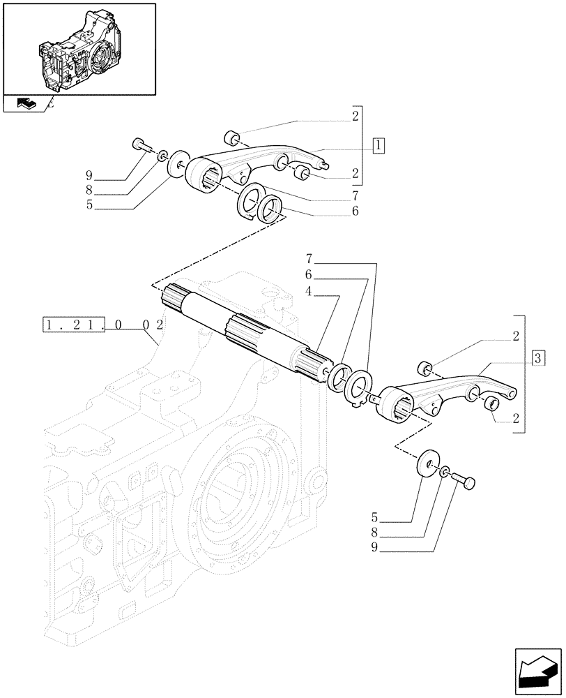 Схема запчастей Case IH PUMA 155 - (1.82.8/01) - EDC WITH TWO EXTERNAL CYLINDERS (90/100MM) FOR AUTOMATIC PICK-UP HITCH - LIFT ARMS AND ROCK SHAFT (VAR.331909-333909) (07) - HYDRAULIC SYSTEM