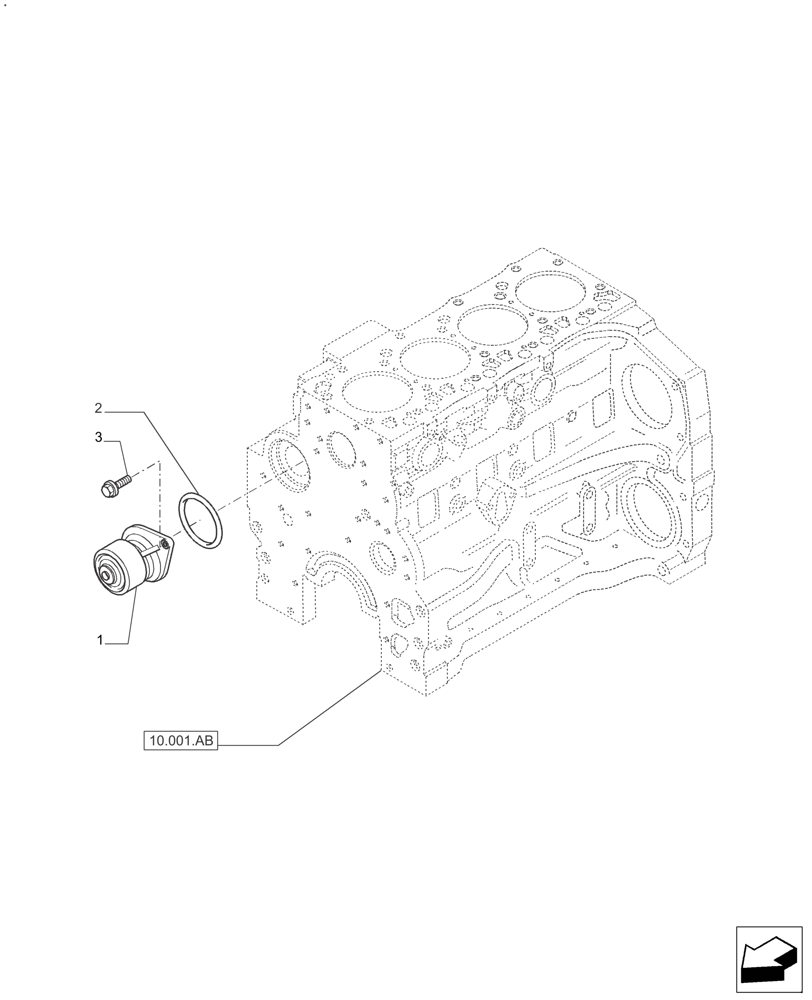 Схема запчастей Case IH FARMALL 125A - (10.400.BB[01]) - WATER PUMP (10) - ENGINE