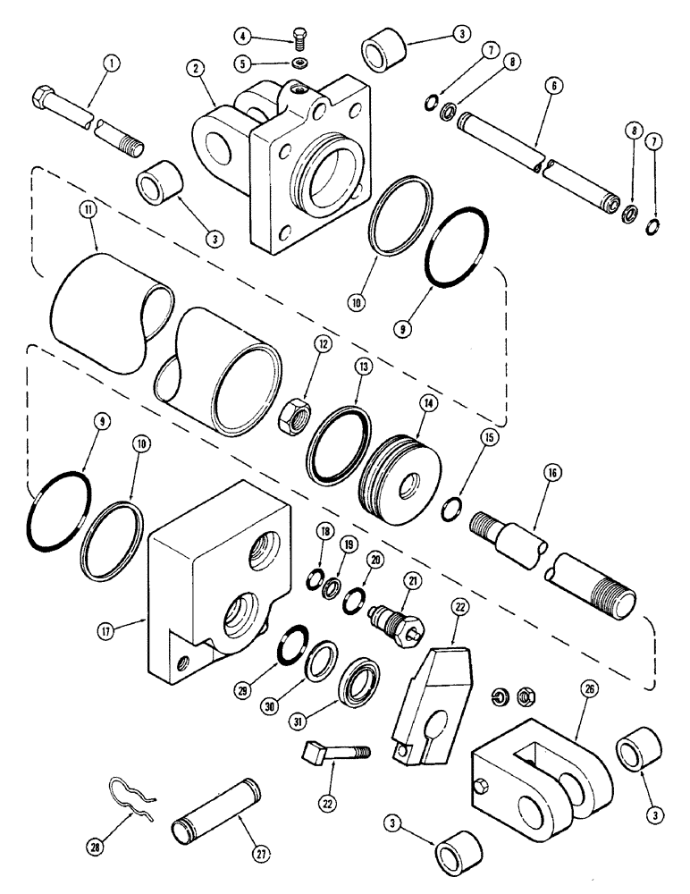 Схема запчастей Case IH 1300W - (44) - CYLINDER 4 X 8 INCH (101.6 X 203.2 MM) 