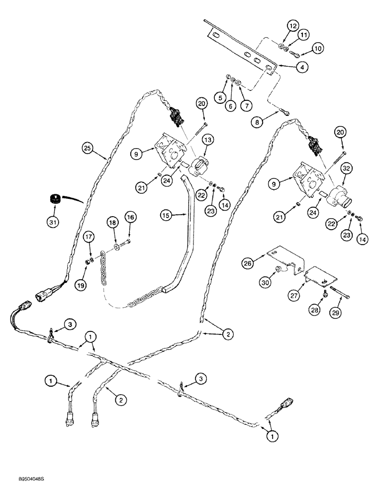 Схема запчастей Case IH 1680 - (04-05) - HARNESS AND SENSORS, FOR 2100 COMBINES, 1995 AND AFTER (04) - ELECTRICAL SYSTEMS