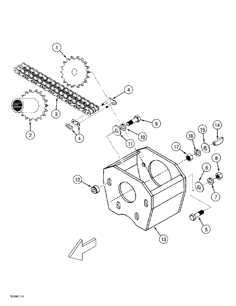 Схема запчастей Case IH 955 - (8-028) - BLOWER PUMP MOUNTING PARTS, 24 ROW NARROW - FRONT FOLD, 12/23 SOLID ROW CROP - FRONT FOLD (08) - HYDRAULICS