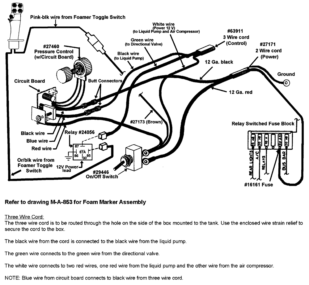 Схема запчастей Case IH PATRIOT NT - (12-004) - FOAM MARKER CONNECTION DIAGRAM (06) - ELECTRICAL