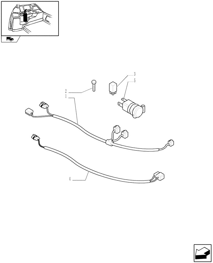 Схема запчастей Case IH PUMA 125 - (1.91.4/05) - EUROPEAN LOADER READY WITH 2 ELEMENTS MID MOUNT VALVES - AUXILIARY CABLES (VAR.332821) (10) - OPERATORS PLATFORM/CAB