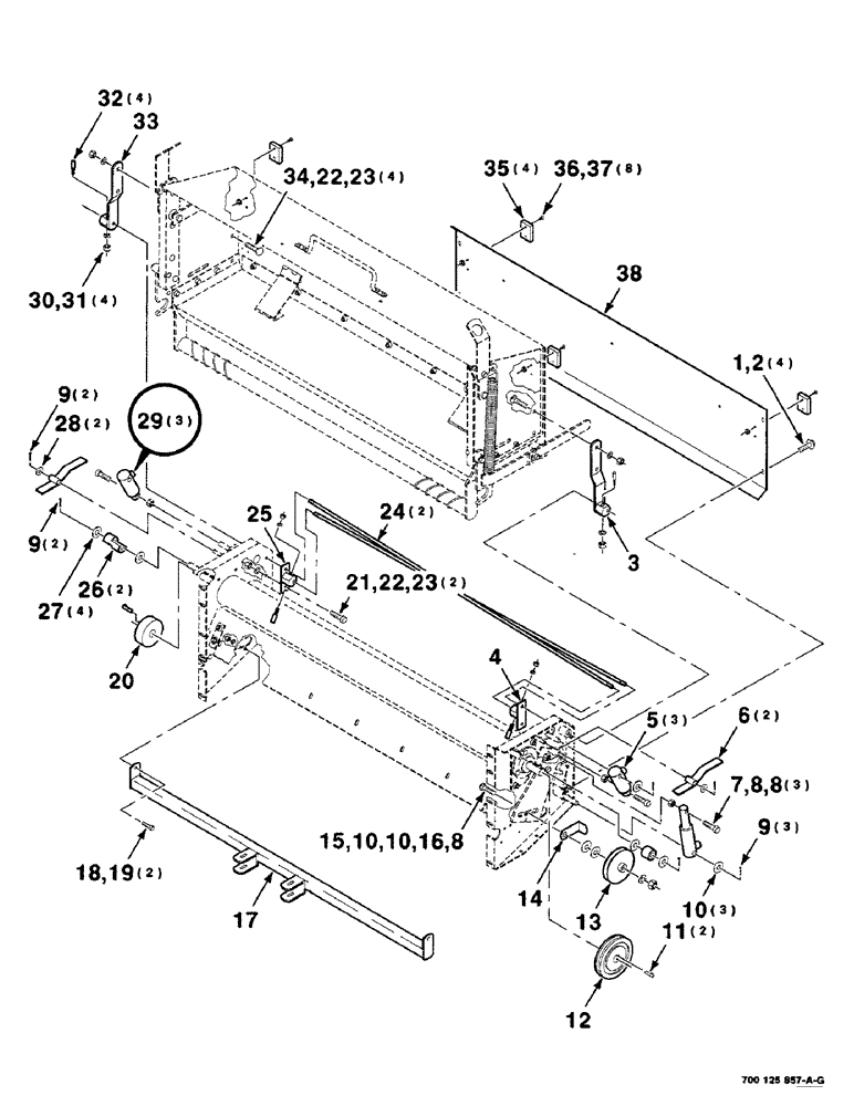 Схема запчастей Case IH 8455T - (9-62) - MESH WRAP BOX AND ROLLER DRIVE ASSEMBLIES, SERIAL NUMBER CFH0084501 THROUGH CFH0084570 Decals & Attachments