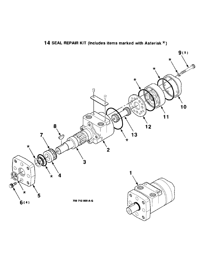 Схема запчастей Case IH 8820 - (8-30) - HYDRAULIC MOTOR ASSEMBLY, DRAPER DRIVE, 700712805 HYDRAULIC MOTOR ASSEMBLY COMPLETE (08) - HYDRAULICS