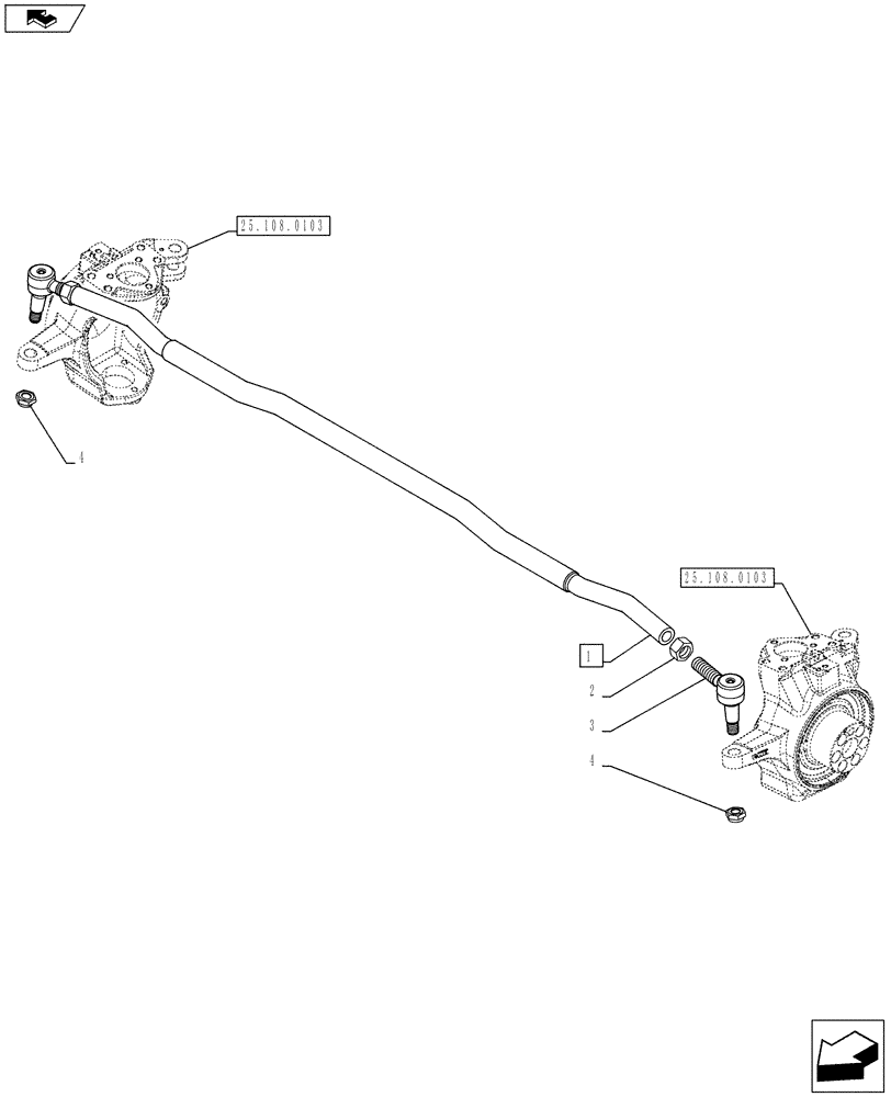 Схема запчастей Case IH PUMA 215 - (41.106.0102) - ABS SYSTEM - 4WD FRONT AXLE WITH SUSPENSION AND BRAKES - LINK (VAR.743964) (41) - STEERING