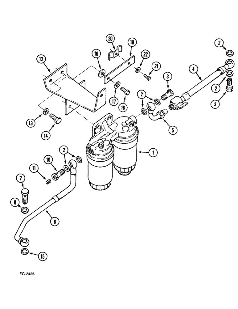 Схема запчастей Case IH 633 - (3-100) - FUEL FILTER AND LINES (03) - FUEL SYSTEM