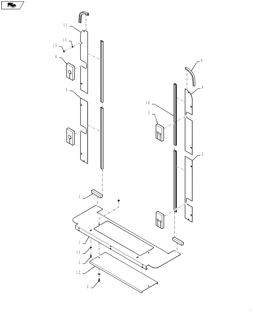 Схема запчастей Case IH 4420 - (03-033) - RADIATOR GROUP,BAFFLING (01) - ENGINE