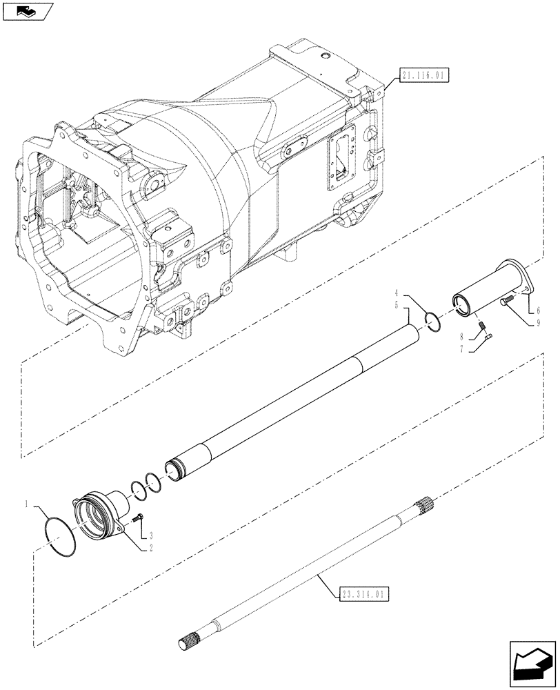 Схема запчастей Case IH PUMA 145 - (23.314.02) - VAR - 330448, 336449 - WATERPROOFING FOR FIXED FRONT AXLE - SLEEVE, SHIELD & FLANGE (23) - FOUR WHEEL DRIVE SYSTEM