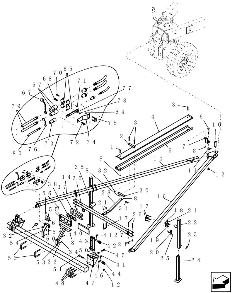 Схема запчастей Case IH ADX3260 - (H.10.B[01]) - TOW BEHIND FIELD HITCH (BSN CBJ0004433) F - Frame Positioning