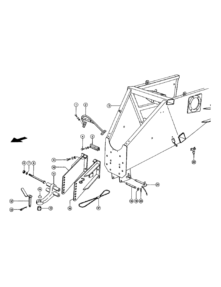 Схема запчастей Case IH 110 - (033) - DRAWBAR (12) - BALER HOUSING