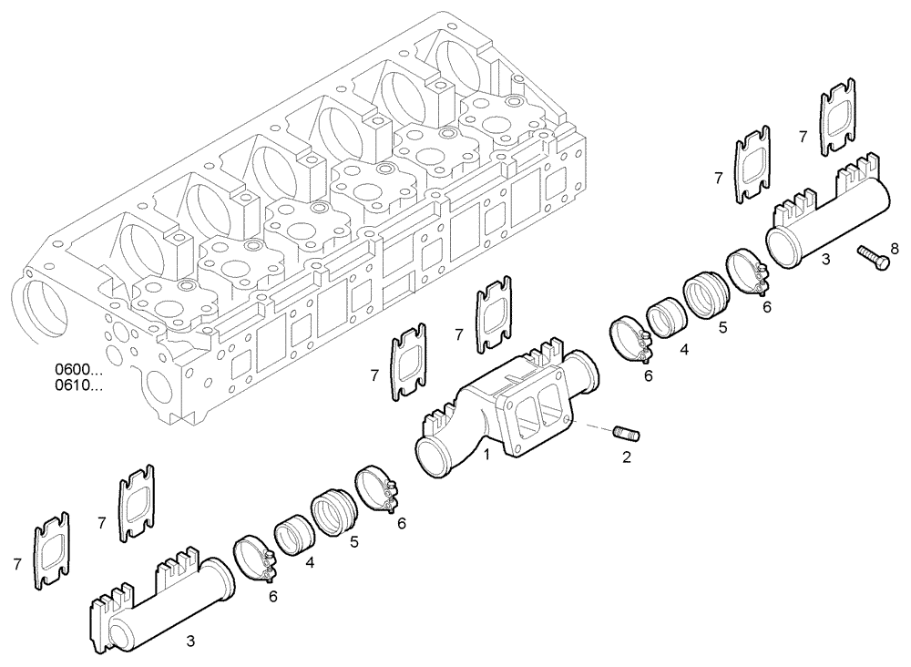 Схема запчастей Case IH F3AE0684K E904 - (0780.009) - EXHAUST MANIFOLD 