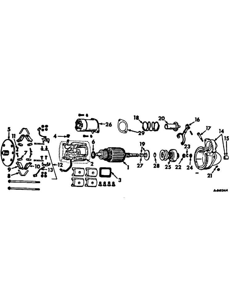 Схема запчастей Case IH 656 - (G-08) - ELECTRICAL SYSTEM, CRANKING MOTOR, DELCO REMY, GASOLINE ENGINE TRACTORS - 1107744 (06) - ELECTRICAL SYSTEMS