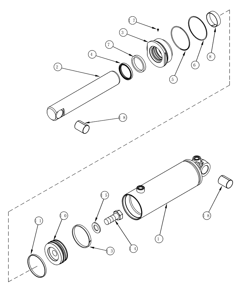 Схема запчастей Case IH MX200 - (08-22) - CYLINDER ASSY HITCH (08) - HYDRAULICS