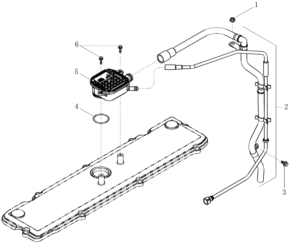 Схема запчастей Case IH FLX3020 - (02-08) - CRANKCASE, BREATHER (01) - ENGINE