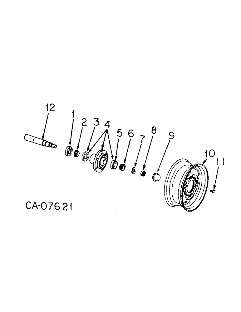 Схема запчастей Case IH 415 - (B-04) - WHEEL AND HUB, UNITS A THRU E 