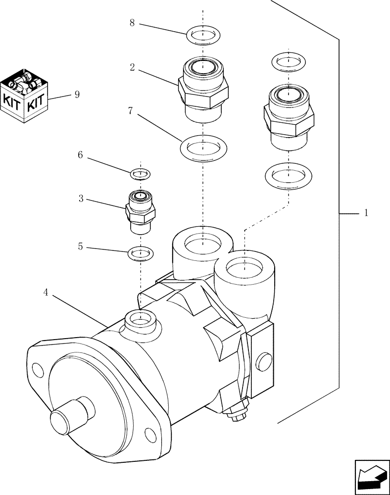 Схема запчастей Case IH 7010 - (35.910.06) - MOTOR, HEADER - FEEDER (35) - HYDRAULIC SYSTEMS