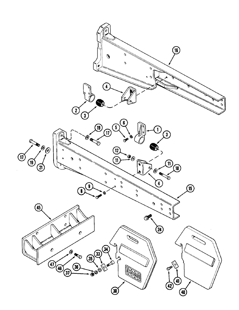 Схема запчастей Case IH 1896 - (9-344) - ENGINE MOUNTS AND SIDE RAILS (09) - CHASSIS/ATTACHMENTS