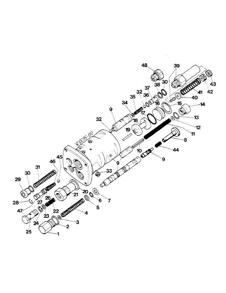 Схема запчастей Case IH 633 - (10-54) - DRAFT CONTROL VALVE - 433/533/633/733 (-XXX) (07) - HYDRAULICS