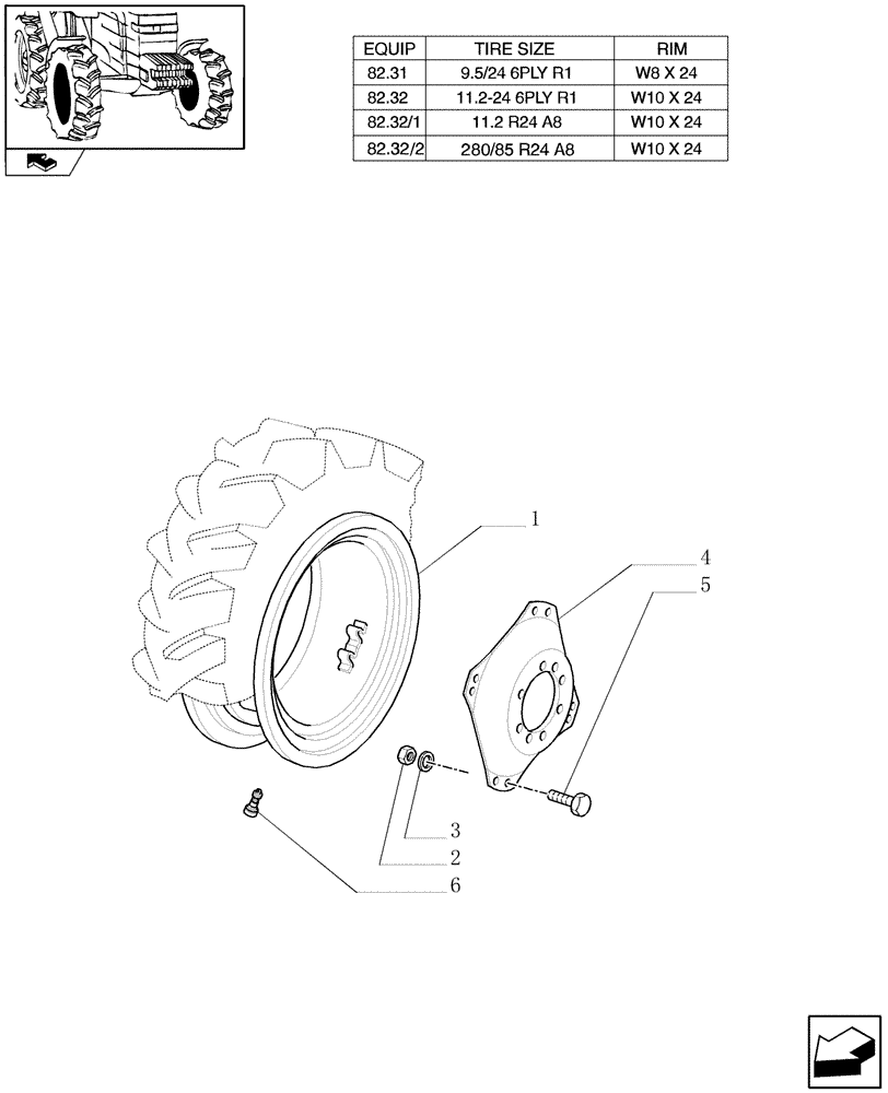 Схема запчастей Case IH FARMALL 65C - (82.00[04]) - DRIVING WHEELS - 4WD (11) - WHEELS/TRACKS